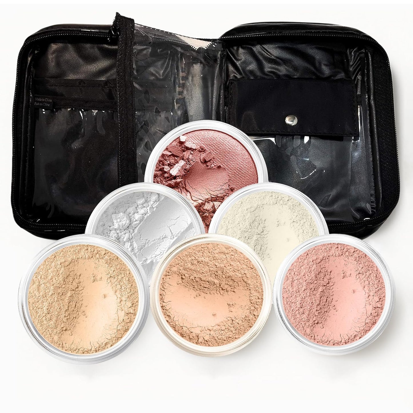 XXL Kit with Case (Warm) Mineral Makeup Set Bare Face Matte Powder Foundation