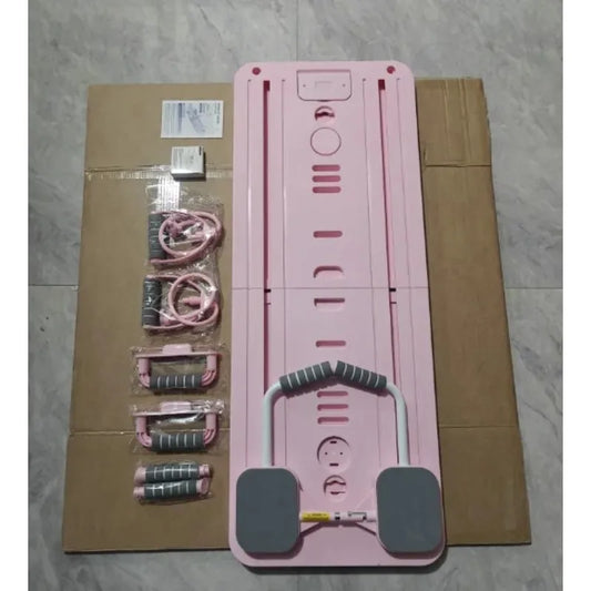 New Roller Wheel Ab Exercise Pull up Trainer Board Multi with Resistance Bands Display Yoga Pedal Arm Leg Foldable for Home Gym