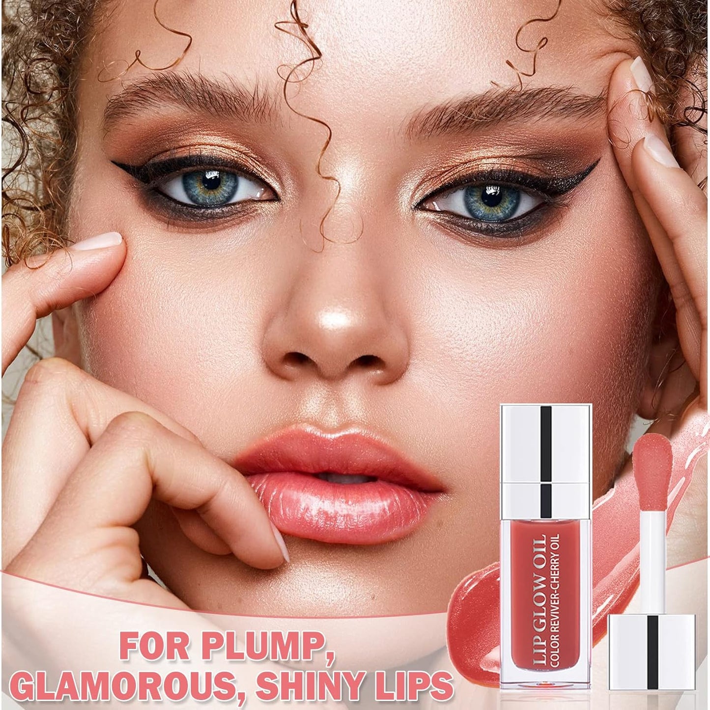 Lip Plumping Gloss Glow Oil Tinted Hydrating Tint Stain Long Lasting Moisturize Glitter Light Clear Balm Not Sticky Reduce Lines - 012 Rose Bean Paste Pink