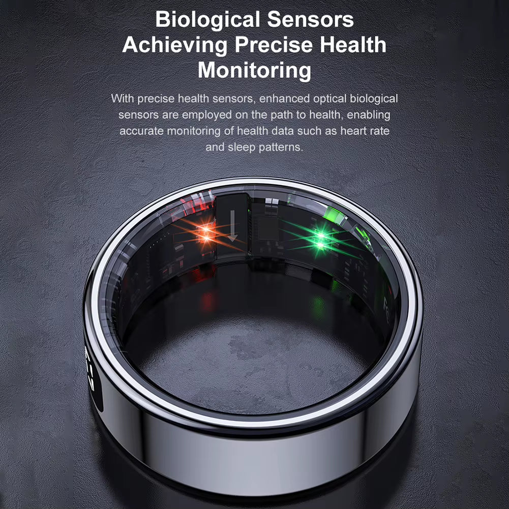 R11 Smart Ring with Display Screen and Touch Health Manager Wireless Charging Fitness Ring 5 ATM Waterproof for Android & Ios