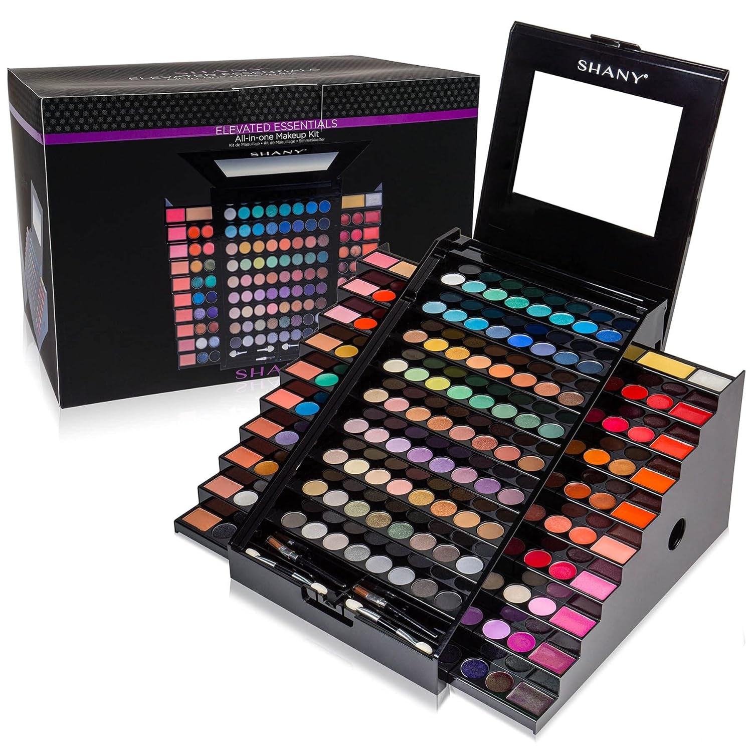 Elevated Essentials Makeup Set - All-In-One Makeup Kit with 72 Eyeshadows, 28 Lip Colors, 18 Gel Eyeliners, 10 Blushes, 1 Eye Primer, and 1 Cream Concealer