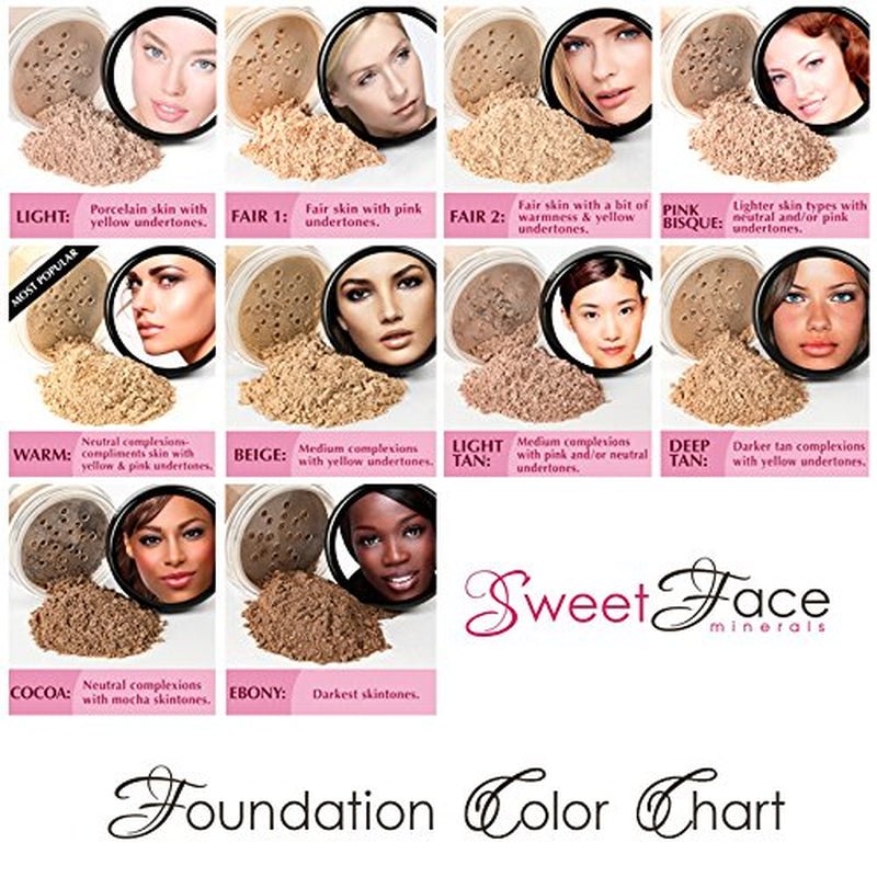 (SPF 30) (7 PC) (20Gms)(Warm Neutral Shade Makeup Kit with FACE Brush) Includes Foundation Makeup Powder, Medium Concealer Powder, Peach Blush, Bronzer Powder, Primer Powder, White Finishing Powder