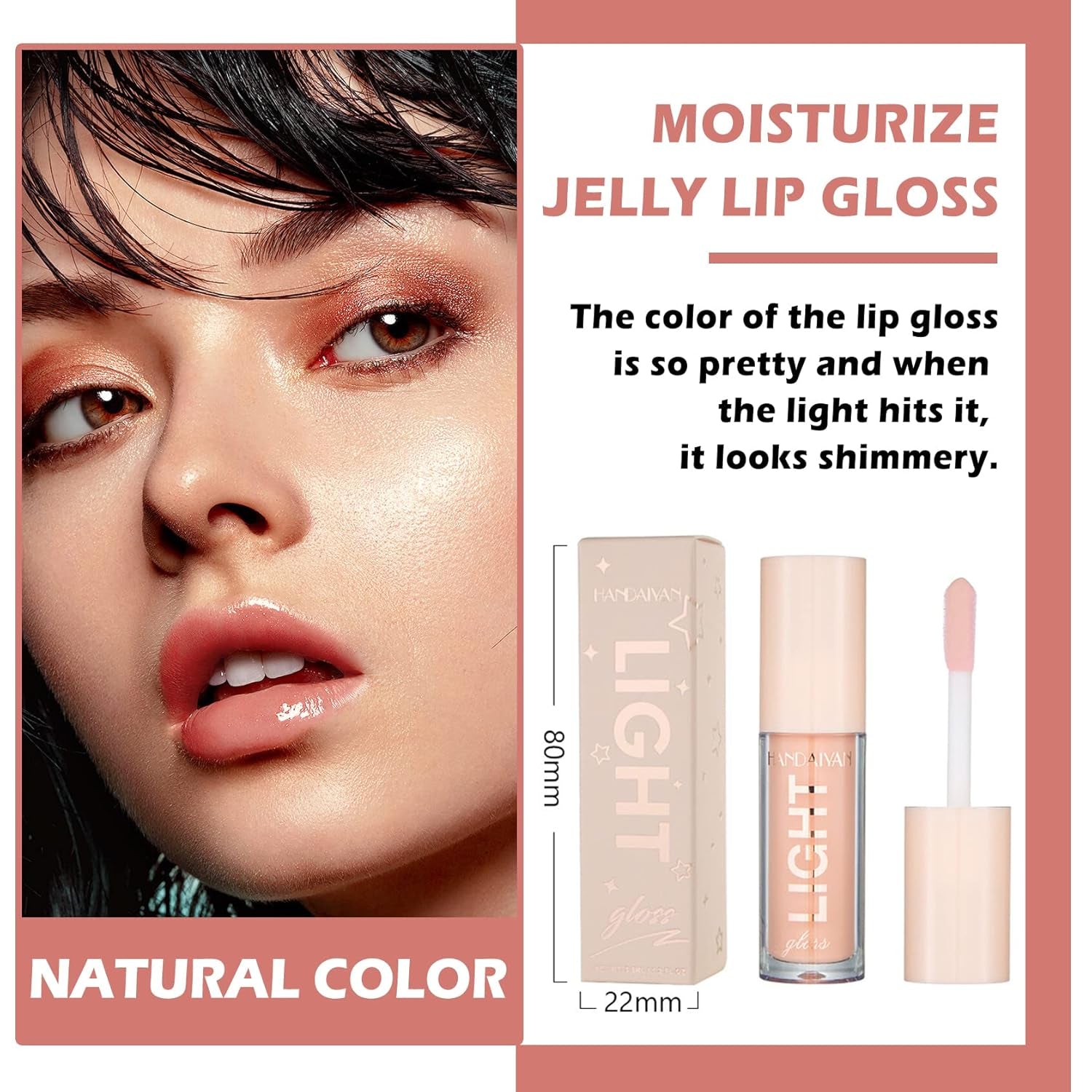 Plumping Moisturizing Lip Gloss Lipgloss,Nude Lip Gloss Lip Stain Long Lasting Waterproof,Shine Glossy Liquid Lipstick for Women Girls Lip Makeup Gift - 01