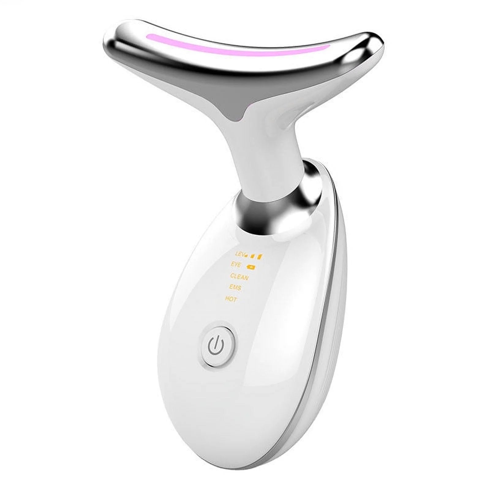 1Red Light Therapy for Face, 7 Color LED Face Skin Rejuvenation for Face & Neck Beauty Device, Deplux Neck Tightening Device, Glossy Black