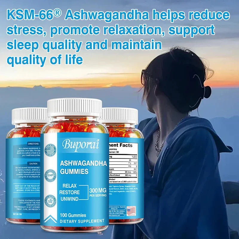Ashwagandha Gummies - Enhance Immunity, Reduce Cortisol Level, Control Appetite and Improve Sleep Quality