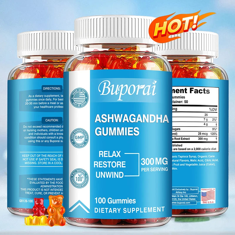 Ashwagandha Gummies - Enhance Immunity, Reduce Cortisol Level, Control Appetite and Improve Sleep Quality