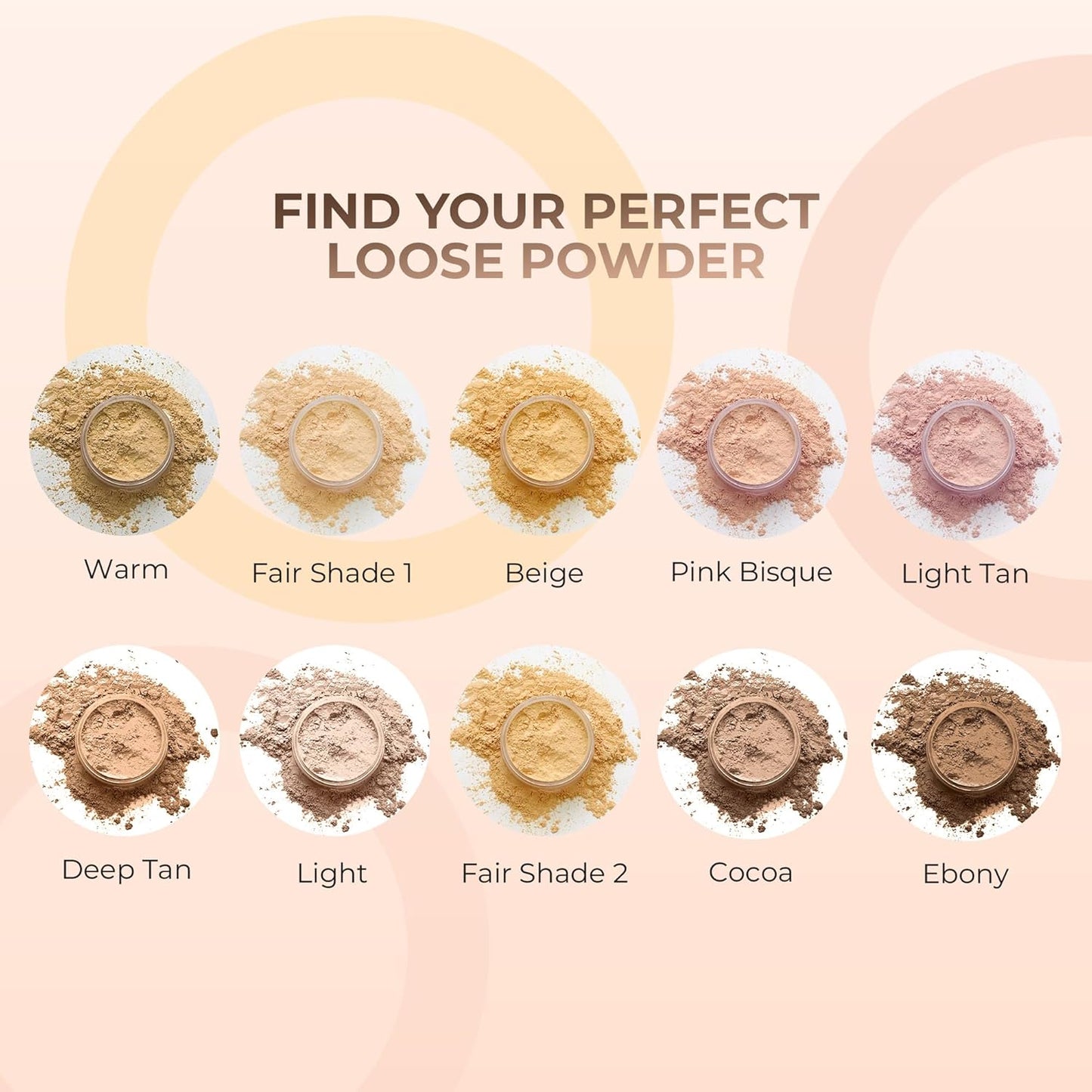 4Pc Full Size Kit (Warm Shade) Mineral Makeup Matte Translucent Loose Foundation + Kabuki Brush + Concealer + Finishing Setting Powder + Bare Face Full Coverage SPF 30 All Skin Types Waterproof