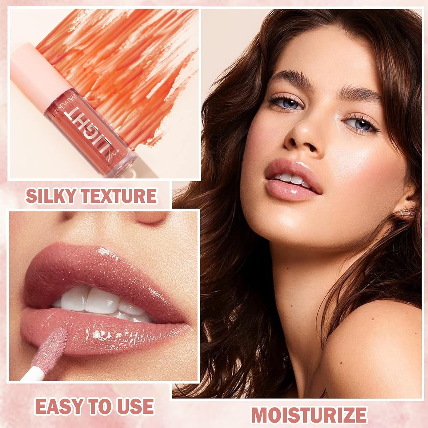 Plumping Moisturizing Lip Gloss Lipgloss,Nude Lip Gloss Lip Stain Long Lasting Waterproof,Shine Glossy Liquid Lipstick for Women Girls Lip Makeup Gift - 01
