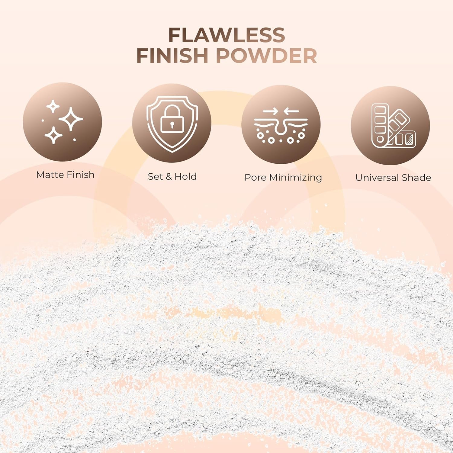 4Pc Full Size Kit (Warm Shade) Mineral Makeup Matte Translucent Loose Foundation + Kabuki Brush + Concealer + Finishing Setting Powder + Bare Face Full Coverage SPF 30 All Skin Types Waterproof