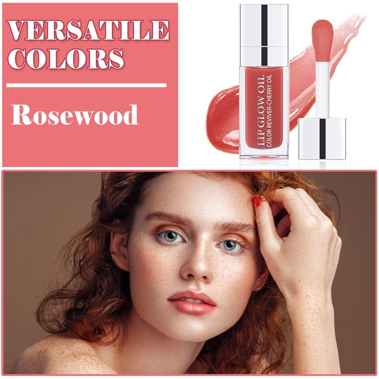 Lip Plumping Gloss Glow Oil Tinted Hydrating Tint Stain Long Lasting Moisturize Glitter Light Clear Balm Not Sticky Reduce Lines - 012 Rose Bean Paste Pink