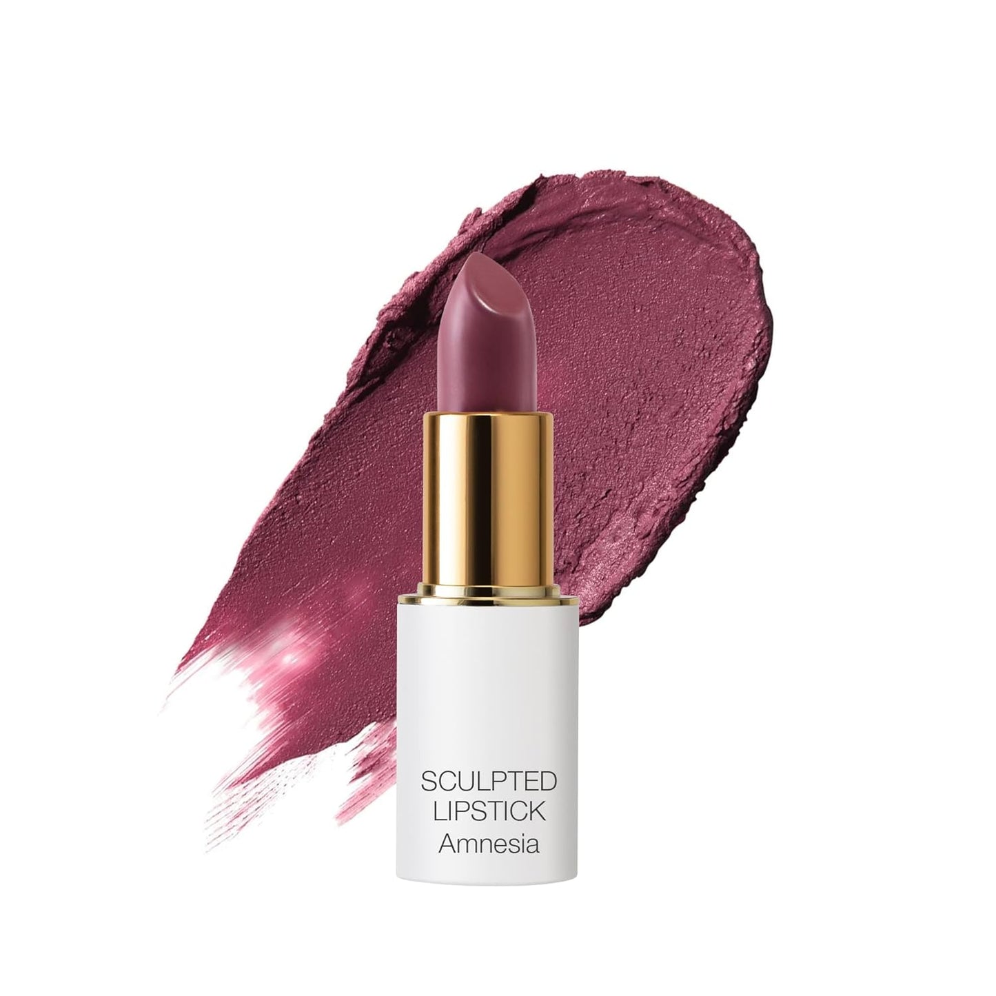 Full Bloom Sculpted Lipstick (Amnesia - Blackberry Mauve) - Long Lasting Organic Lipstick with Jojoba Oil & Micro Hyaluronic Acid - 70% Organic Ingredients & Made in USA