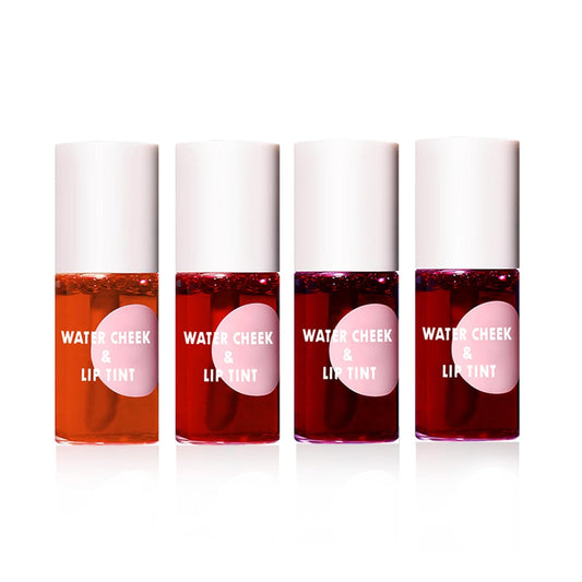 4 Colors Lip Tint Lip Stain Lip Tint Stain Set Plumping Lip Gloss Set Tinta Para Labios Hydrating Moisturizing Liquid Lipstick Non Stick Cup Lip Color Makeup (#01#02#03#04)