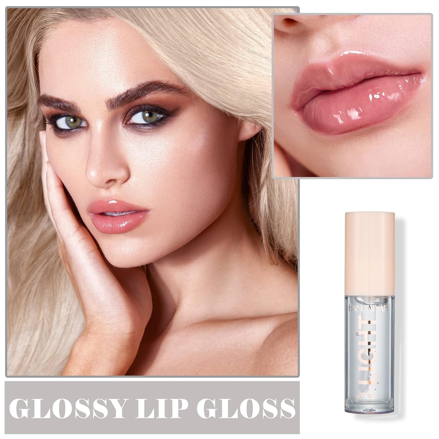 Plumping Moisturizing Lip Gloss Lipgloss,Nude Lip Gloss Lip Stain Long Lasting Waterproof,Shine Glossy Liquid Lipstick for Women Girls Lip Makeup Gift - 01