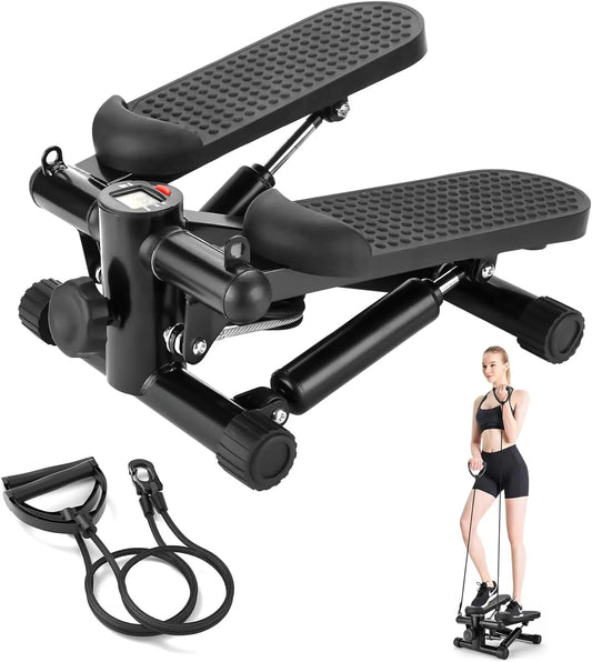 Home Workout Equipment Stair Stepper for Exercise Mini Steppers with Resistance Band Hydraulic Fitness Stepper