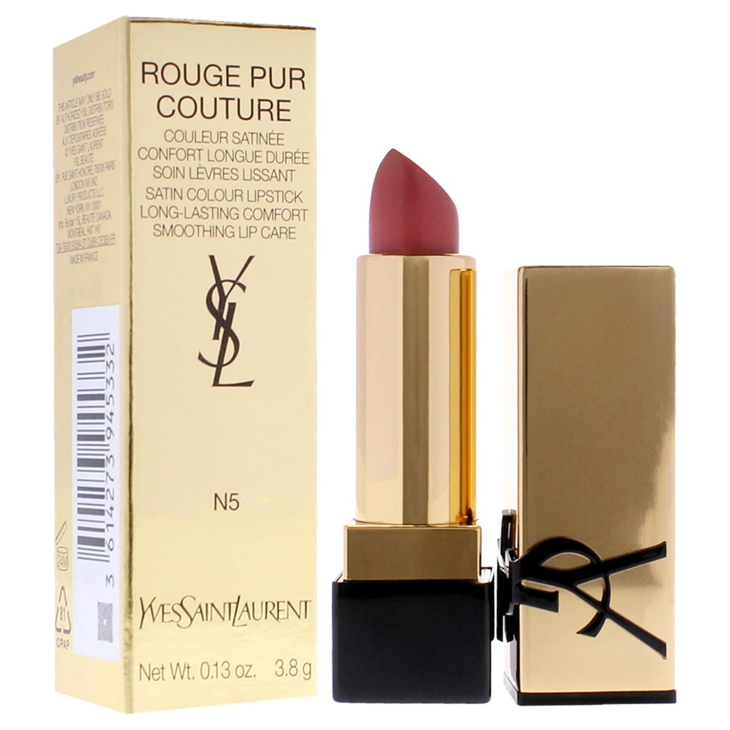 Rouge Pur Couture Satin Lipstick - N5 Tribute Nude for Women - 0.13 Oz Lipstick