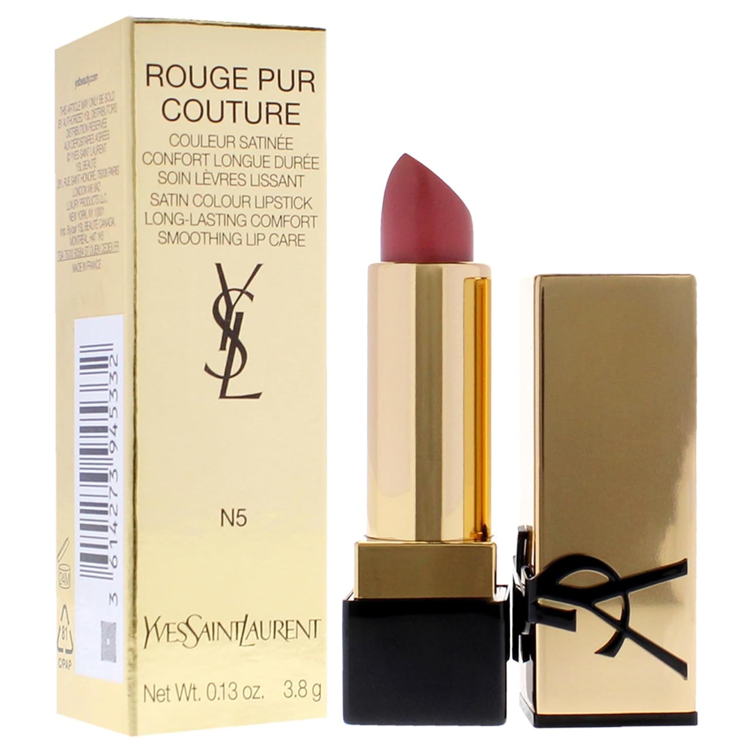 Rouge Pur Couture Satin Lipstick - N5 Tribute Nude for Women - 0.13 Oz Lipstick