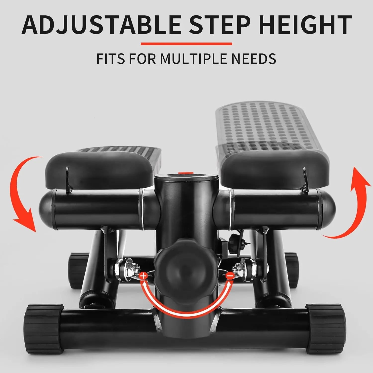 Home Workout Equipment Stair Stepper for Exercise Mini Steppers with Resistance Band Hydraulic Fitness Stepper