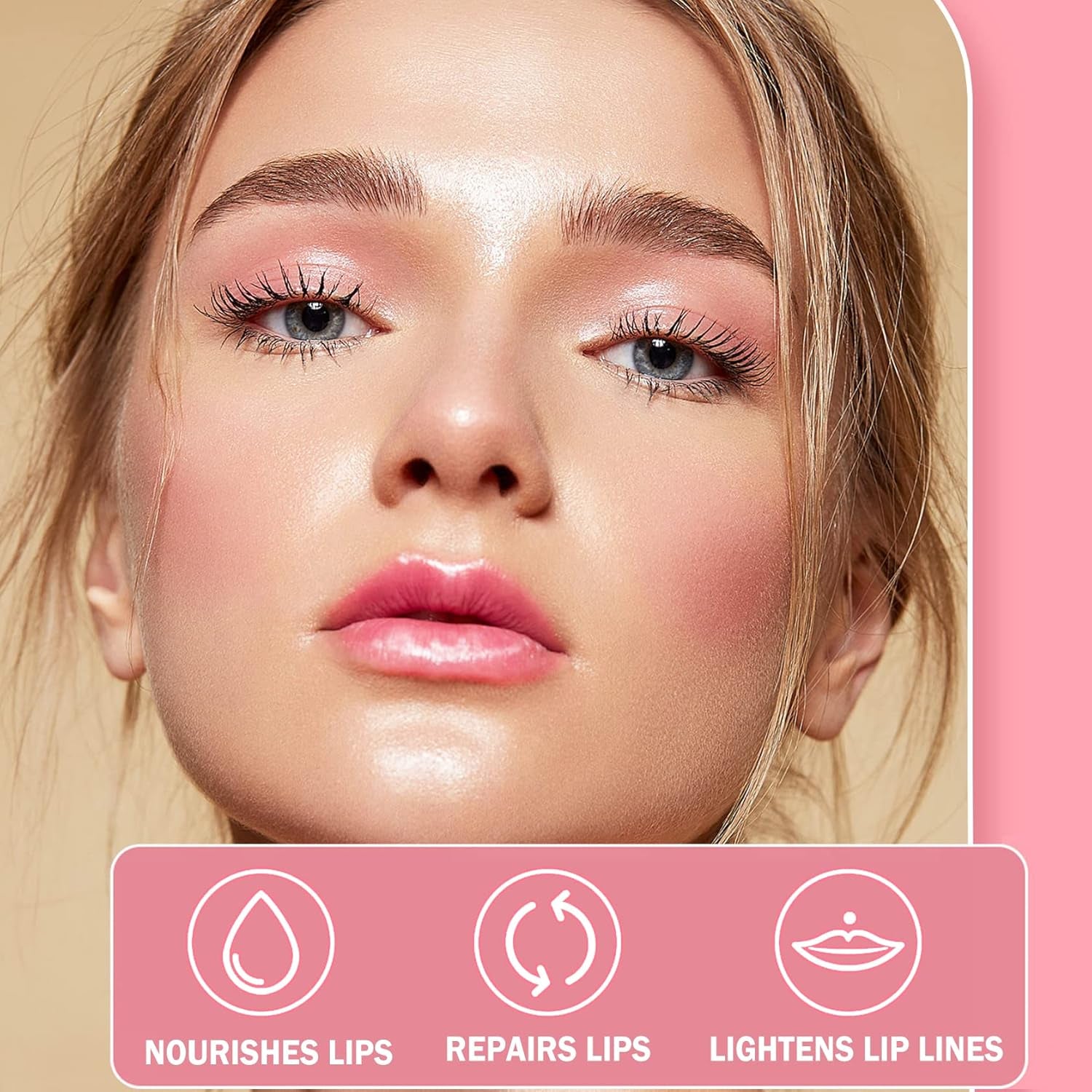 Lip Plumping Gloss Glow Oil Tinted Hydrating Tint Stain Long Lasting Moisturize Glitter Light Clear Balm Not Sticky Reduce Lines - 012 Rose Bean Paste Pink