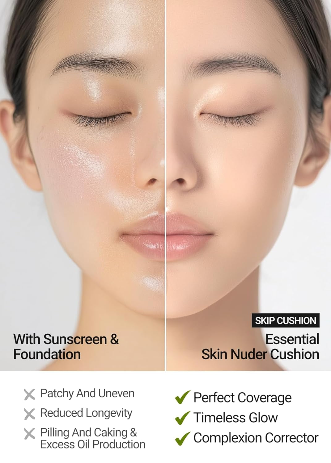 [ OFFICIAL] Essential Skin Nuder Cushion (07 Medium) | Refill Not Included | Natural Finish | SPF50 Broad Spectrum | Foundation Makeup | Korean Makeup Artist Brand